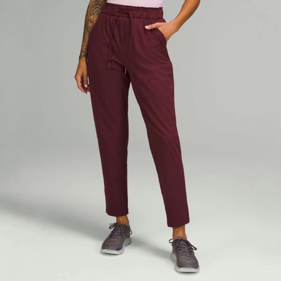 lululemon athletica Pants - Lululemon | Stretch High-Rise Pant 7/8 Length Red Merlot Size 10